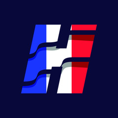 France Alphabet Flag H