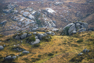 Granite rocks and herds of wild horses make up the landscape of the Xistral