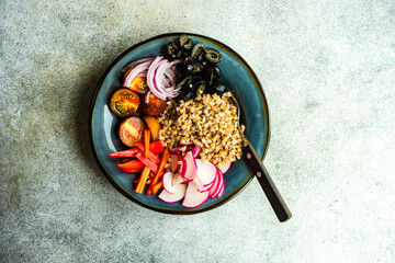 Healthy keto salad bowl