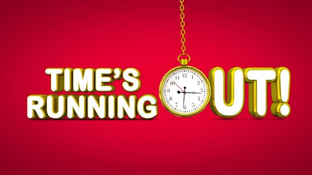 Times Running Out Stopwatch Clock Alarm Countdown Deadline 3d Animation