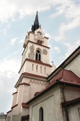 Fototapeta na wymiar Catholic neo-gothic church of the Hodegetria of the Mother of God in Stryi, Lviv region, Ukraine 