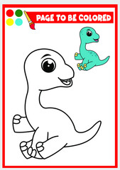 coloring book for kids. cute dino vector