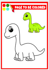 coloring book for kids. cute dino vector