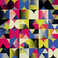 Neo-Geo Pattern Vector Graphic Inspired By Abstract Modernist Aesthetics Design