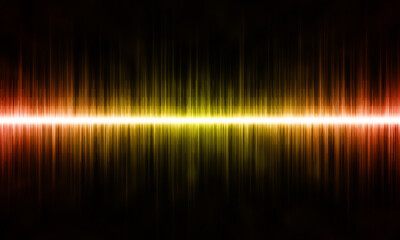 Abstract sound, audio or music wave on black background