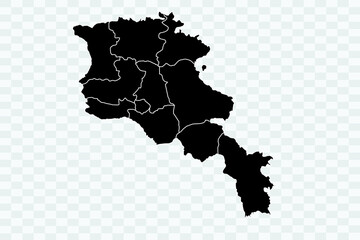 Armenia Map black Color on White Background quality files Png