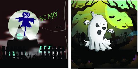 Halloween Scary Horror vector t shirt design 