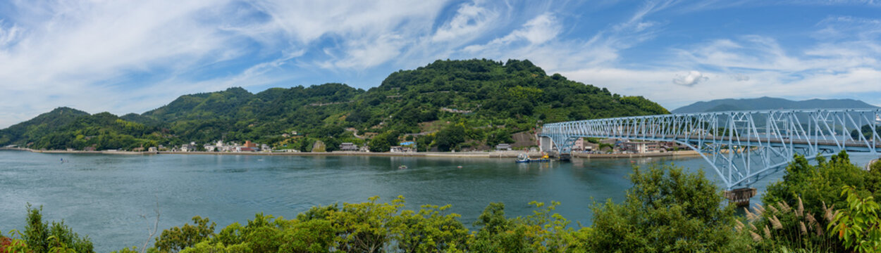 Coastal scenery of the Seto Inland Sea, Tobishima Seaway View from KamiKamagari Island toward ShimoKamagari Island