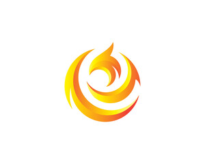 🔥 Vibrant Circular Fire Flame Abstract Phoenix Modern Energy Logo
