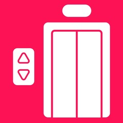elevator icon on pink background
