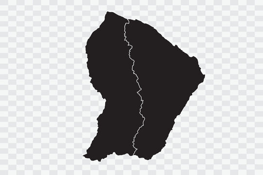 French Guiana Map black Color on White Background quality files Png