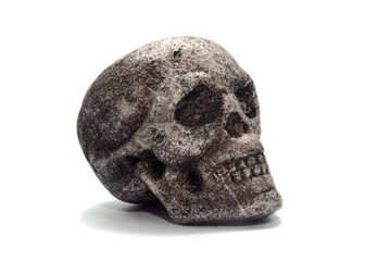 isolated metal skull  on a white background