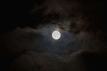 clouds and super moon