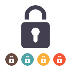 Lock icon isolated on a white background