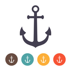 Ship anchor icon on white background