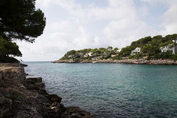 Mallorca, Spain - 08 12 2017 mediterranean beach emerald green sea