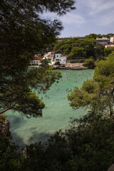 Fototapeta na wymiar Mallorca, Spain - 08 12 2017 mediterranean beach emerald green sea