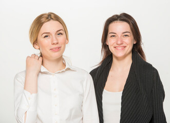 two, blond, isolated, dispute, intern, staff, manager, colleague, complicated, people organizing,...