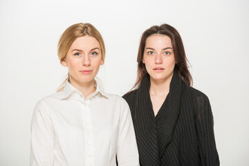 two, blond, isolated, dispute, intern, staff, manager, colleague, complicated, people organizing, intern error, job relation, emotional, teamwork, lady, partnership, lady looking, secretary talking, c