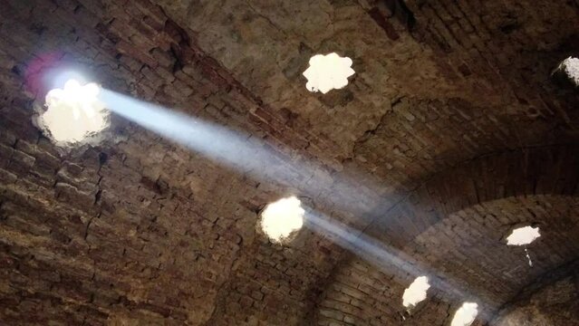 light entering through skylights in arab baths in ronda