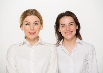two, blond, isolated, dispute, intern, staff, manager, colleague, complicated, people organizing,...