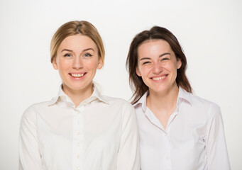 team of young business people students on white background isolated.