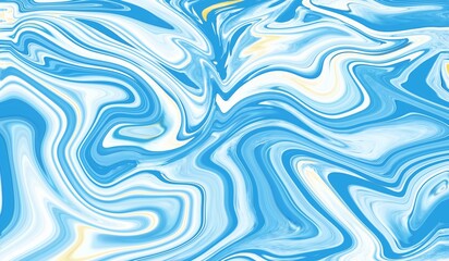 Hand Painted Background With Mixed Liquid Blue Paints. Abstract Fluid Acrylic Painting. Marbled Colurful Abstract Background. Liquid Marble Pattern.

