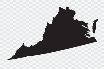 VIRGINIA Map black Color on White Backgound quality files Png