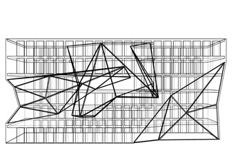 Modern architecture building 3d illustration