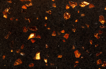Background Stone wall, golden background with abstract stains of epoxy. Beautiful marble and...