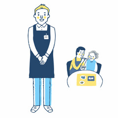 介護ヘルパーと食事の介助シーン