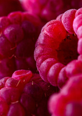 Raspberry fruit macro photography
