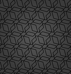 Geometric abstract vector octagonal background. Geometric dark abstract ornament. Seamless modern black pattern