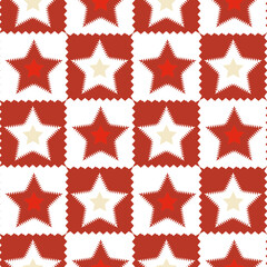 Abstract Stars Zigzag Details Seamless Pattern Trendy Fashion Colors Elegant Design Repeated Vector