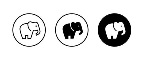 elephant wild animal icon vector, sign, symbol, logo, illustration, editable stroke, flat design style isolated on white linear