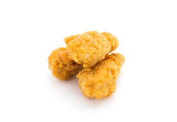 delicious crispy fried chicken, isolated on white background