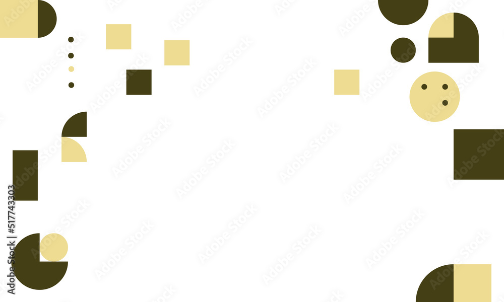 Fototapete minimalist background with oliv green and yellow geometric shapes with place for text. vector illust