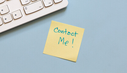 Contact Me message on paper , contact center service