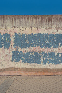 Grungy wall with painted graffiti