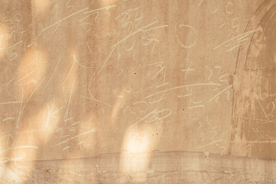 Grungy wall with scratches and numbers