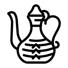 arabic jug line icon vector. arabic jug sign. isolated contour symbol black illustration
