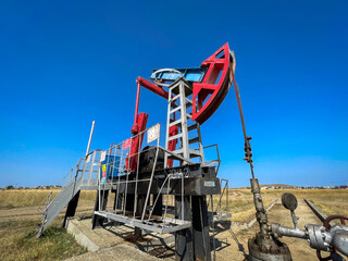 RUSSIA, TATARSTAN, AUGUST 03, 2021: Oil production close-up