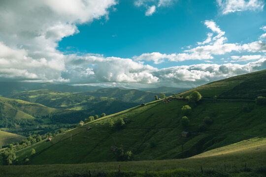 Beautiful natural landscape of green valley in North of Spain
