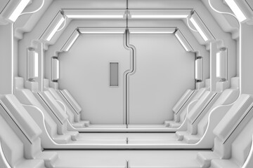 White interior of a spaceship