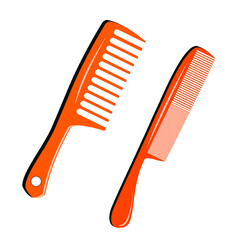 The comb is a device for combing the hair. The comb consists of knobs and denticles. Hairdressers use a variety of combs.Barbershop single icon in cartoon