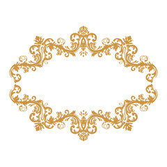 luxury gold floral label frame