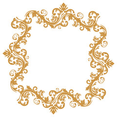 luxury gold floral label frame