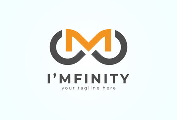 Infinity Logo, letter M with infinity icon combination, suitable for technology, brand and company logo, vector illustration