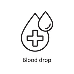 Obraz premium Blood drop vector outline Icon Design illustration. Medical Symbol on White background EPS 10 File