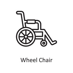 Fototapeta na wymiar Wheel Chair vector outline Icon Design illustration. Medical Symbol on White background EPS 10 File